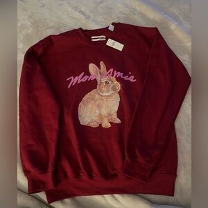 Anthropologie Red Graphic Sweatshirt